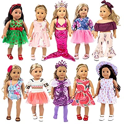 10 Sets Fashion Doll Dress Clothes and Accessories