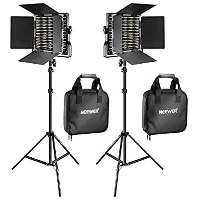 2 Pack Bi Color 660 LED Video Light and Stand Kit