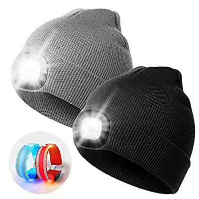 2 Pack LED Beanie Hat with Light