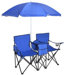 Beach Chairs with Umbrellas